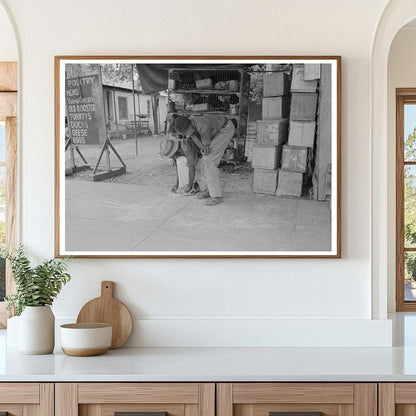 Young Boy Drawing on Sidewalk New Iberia Louisiana 1938