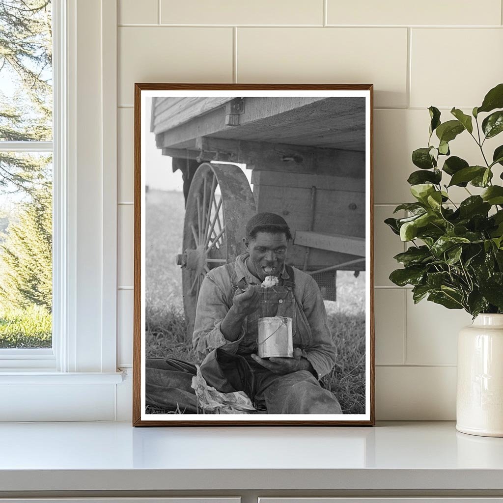 Man Eating Lunch in Sugar Cane Fields October 1938