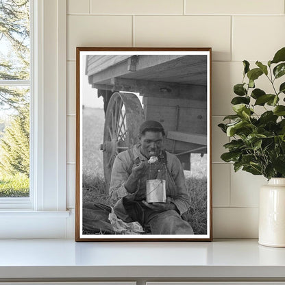 Man Eating Lunch in Sugar Cane Fields October 1938