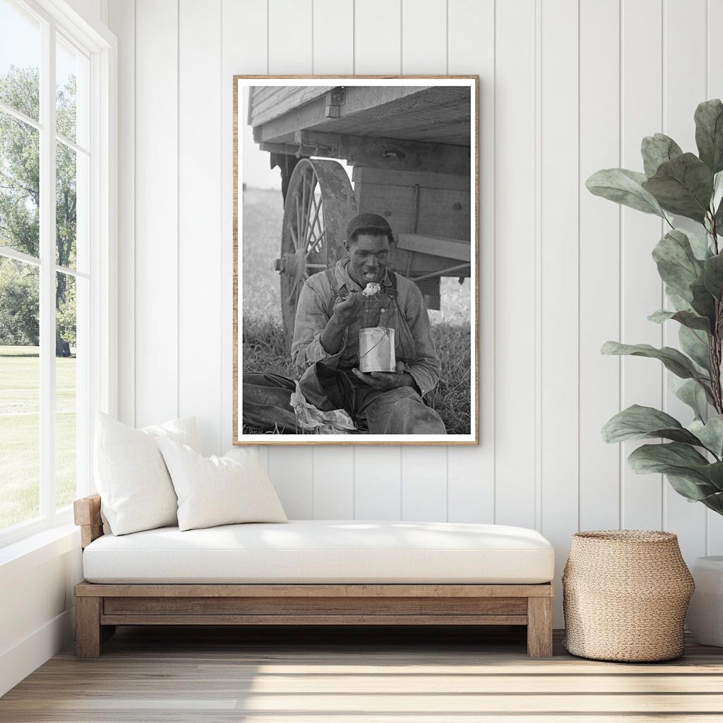 Man Eating Lunch in Sugar Cane Fields October 1938