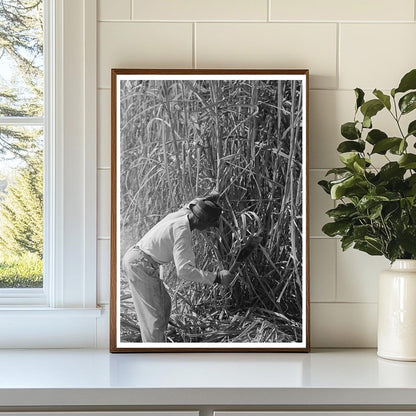 Sugarcane Cutter and Waterboy in Louisiana 1938