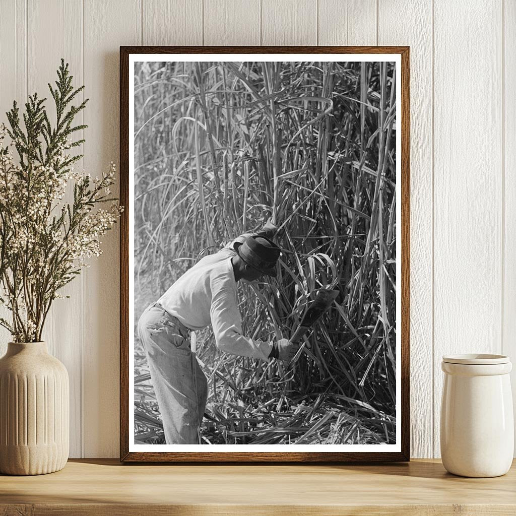 Sugarcane Cutter and Waterboy in Louisiana 1938