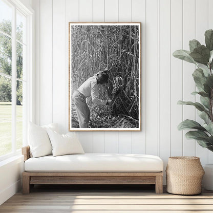 Sugarcane Cutter and Waterboy in Louisiana 1938