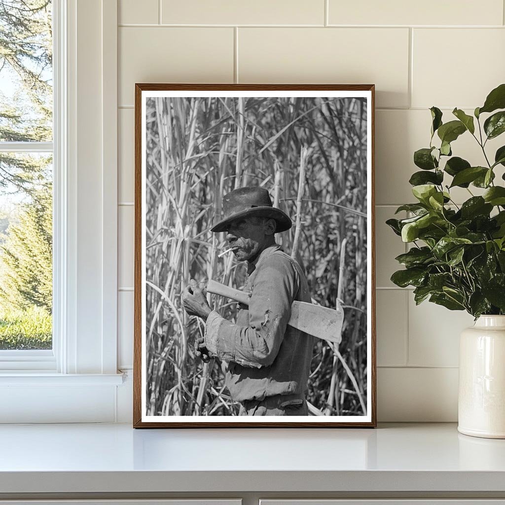 Sugarcane Cutter and Waterboy Louisiana October 1938