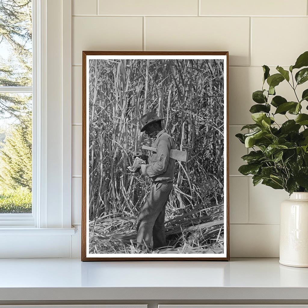 Sugarcane Cutter Rolling Cigarette Louisiana 1938