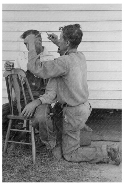 Cajun Farmers Haircut Scene New Iberia Louisiana 1938