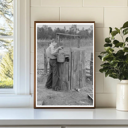 Farmer with Water Supply in Louisiana 1938