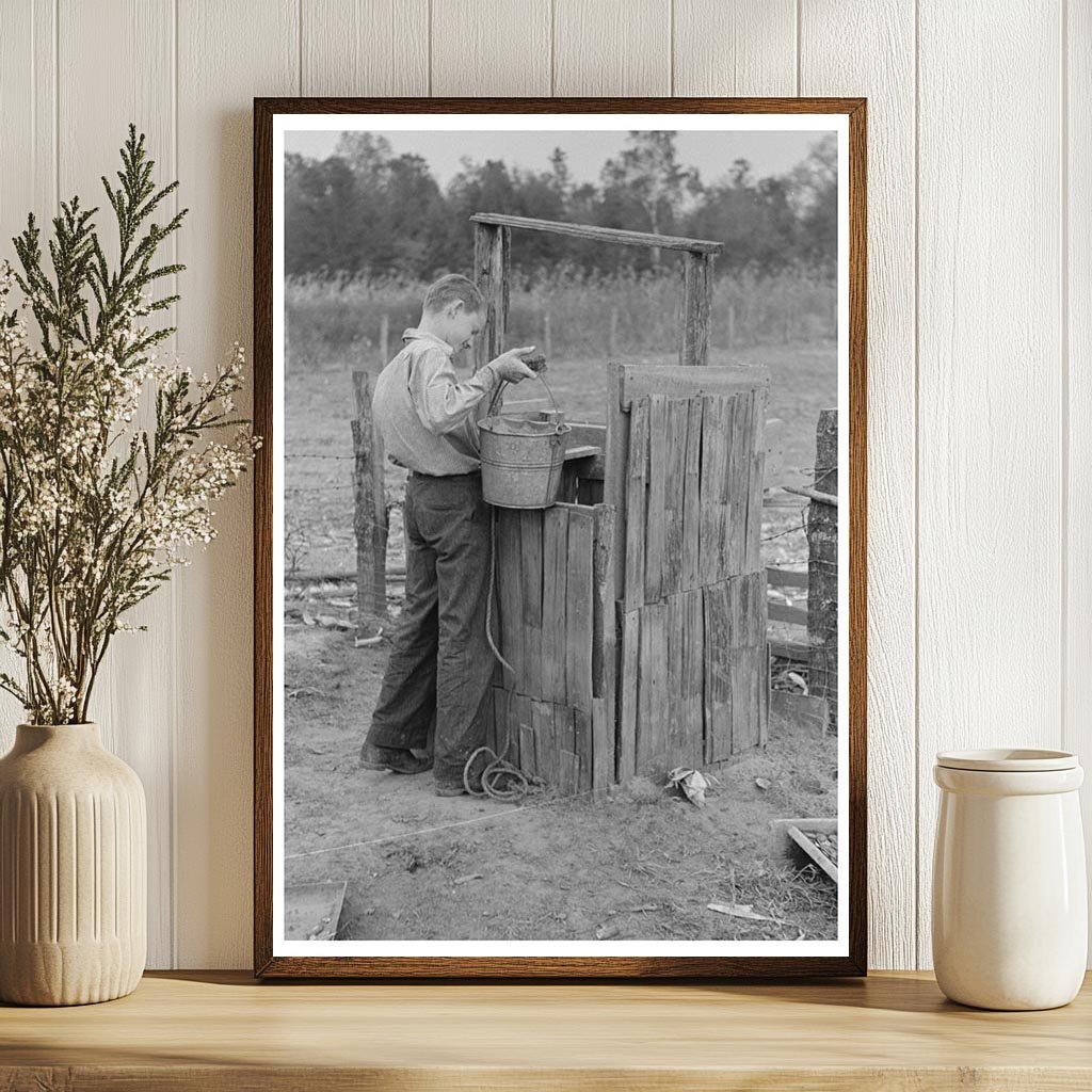 Farmer with Water Supply in Louisiana 1938