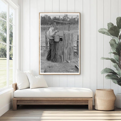 Farmer with Water Supply in Louisiana 1938