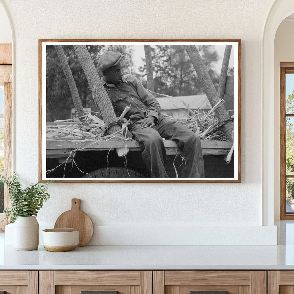 Young Boy on Sugarcane Truck Morganza Louisiana 1938