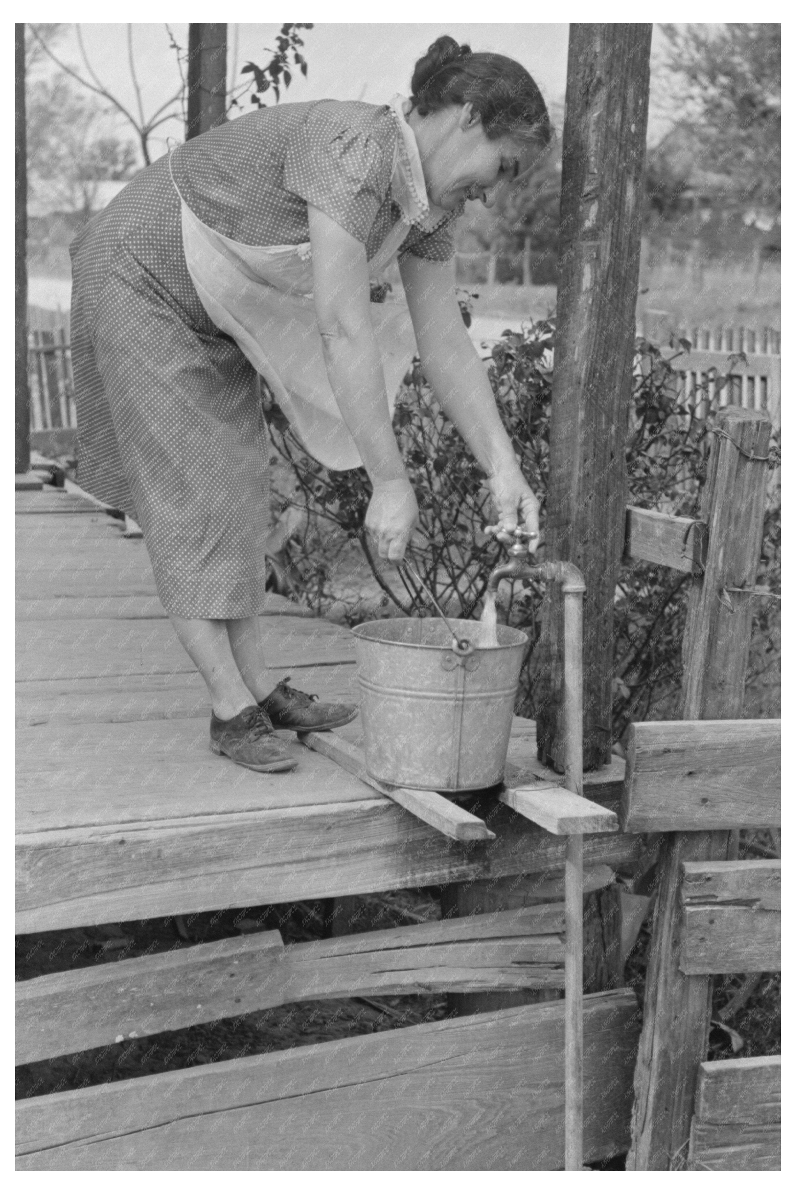 Tenant Farmers Wife Drawing Water Morganza Louisiana 1938