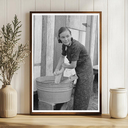 Vintage 1938 Photo of Farmers Wife Washing Clothes Louisiana