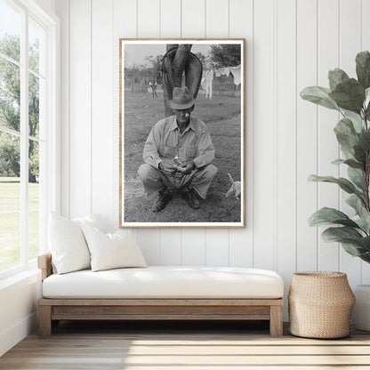 Sugarcane Farmer Rolling Cigarette Morganza Louisiana 1938