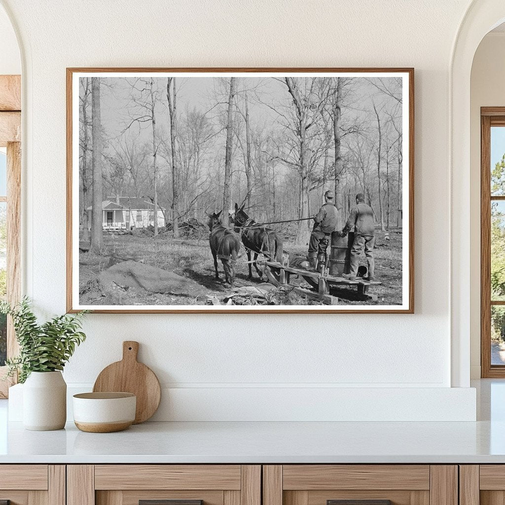 Mud Sled Arriving at Chicot Farms Arkansas January 1939