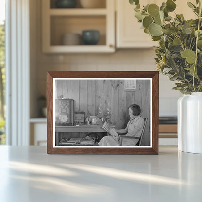 Woman Reading in Living Room Chicot Farms Arkansas 1939