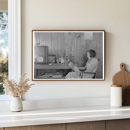 Woman Reading in Living Room Chicot Farms Arkansas 1939