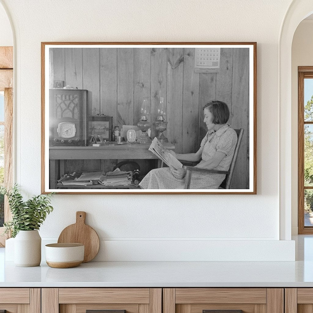 Woman Reading in Living Room Chicot Farms Arkansas 1939