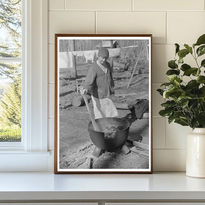 Housewife Boiling Clothes at Chicot Farms Arkansas 1939