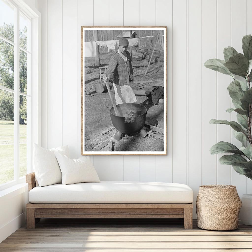 Housewife Boiling Clothes at Chicot Farms Arkansas 1939