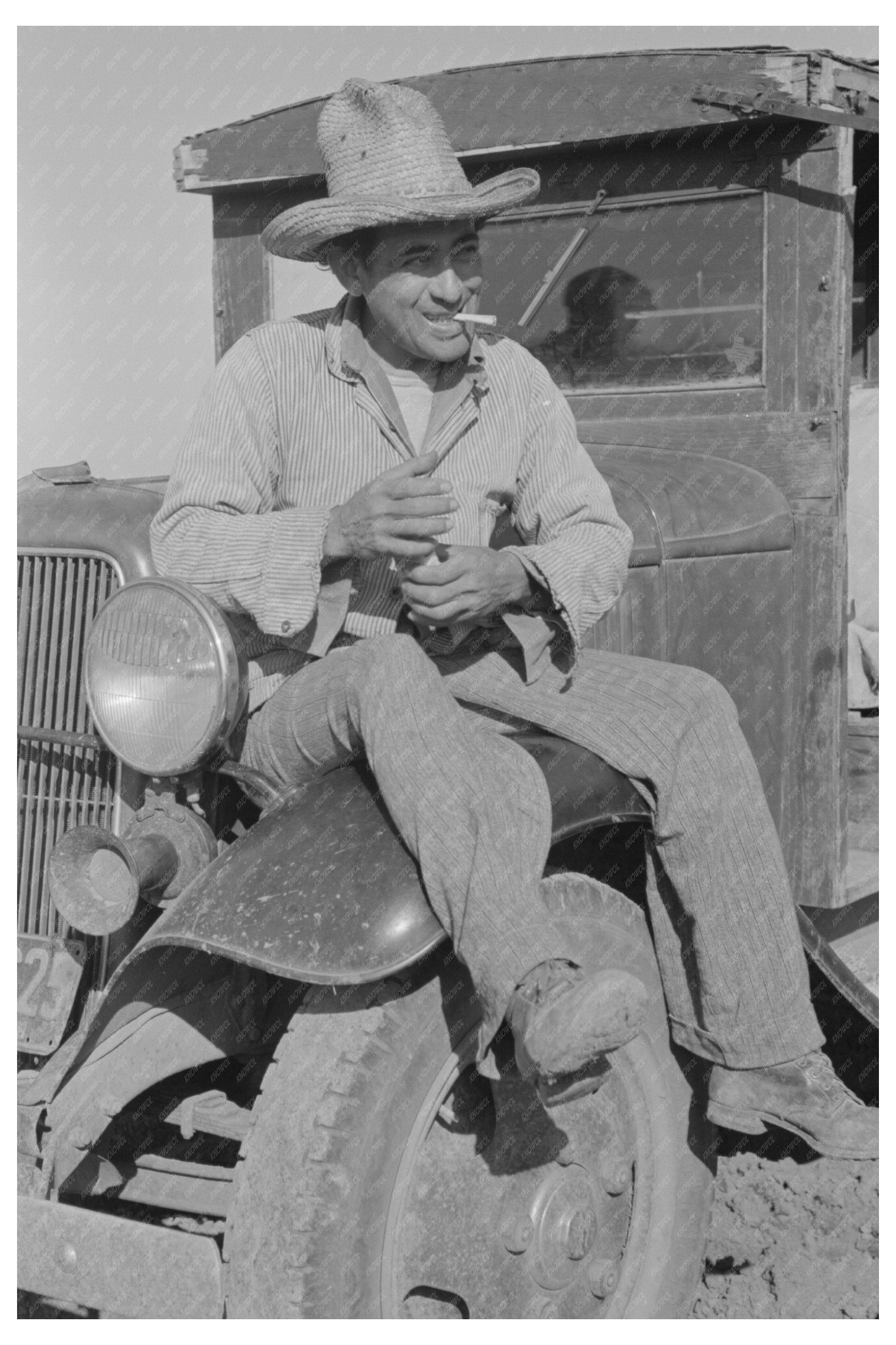 Mexican Labor Contractor Supervising Carrot Field 1939