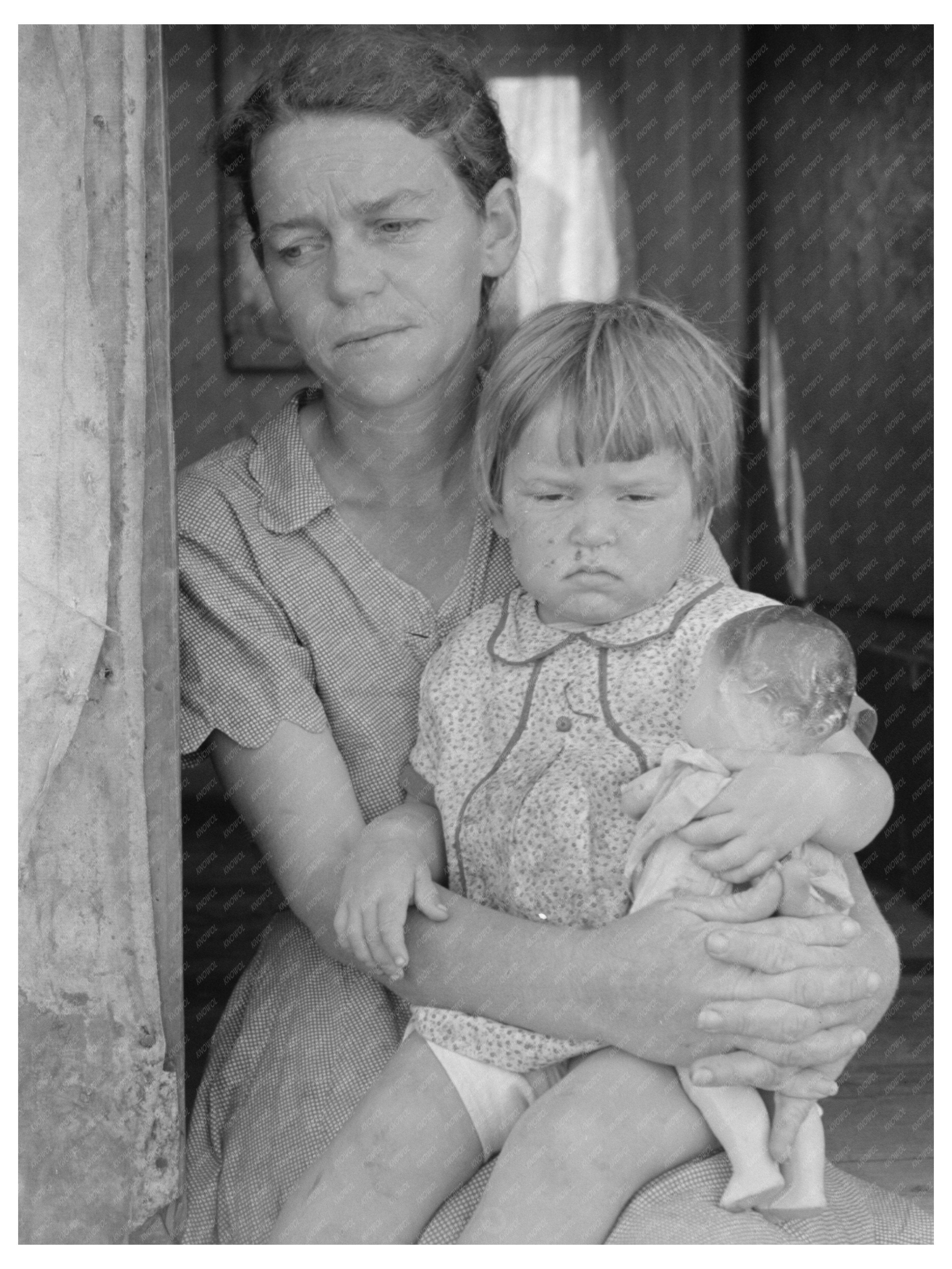 Woman and Daughter in Trailer Home Weslaco Texas 1939