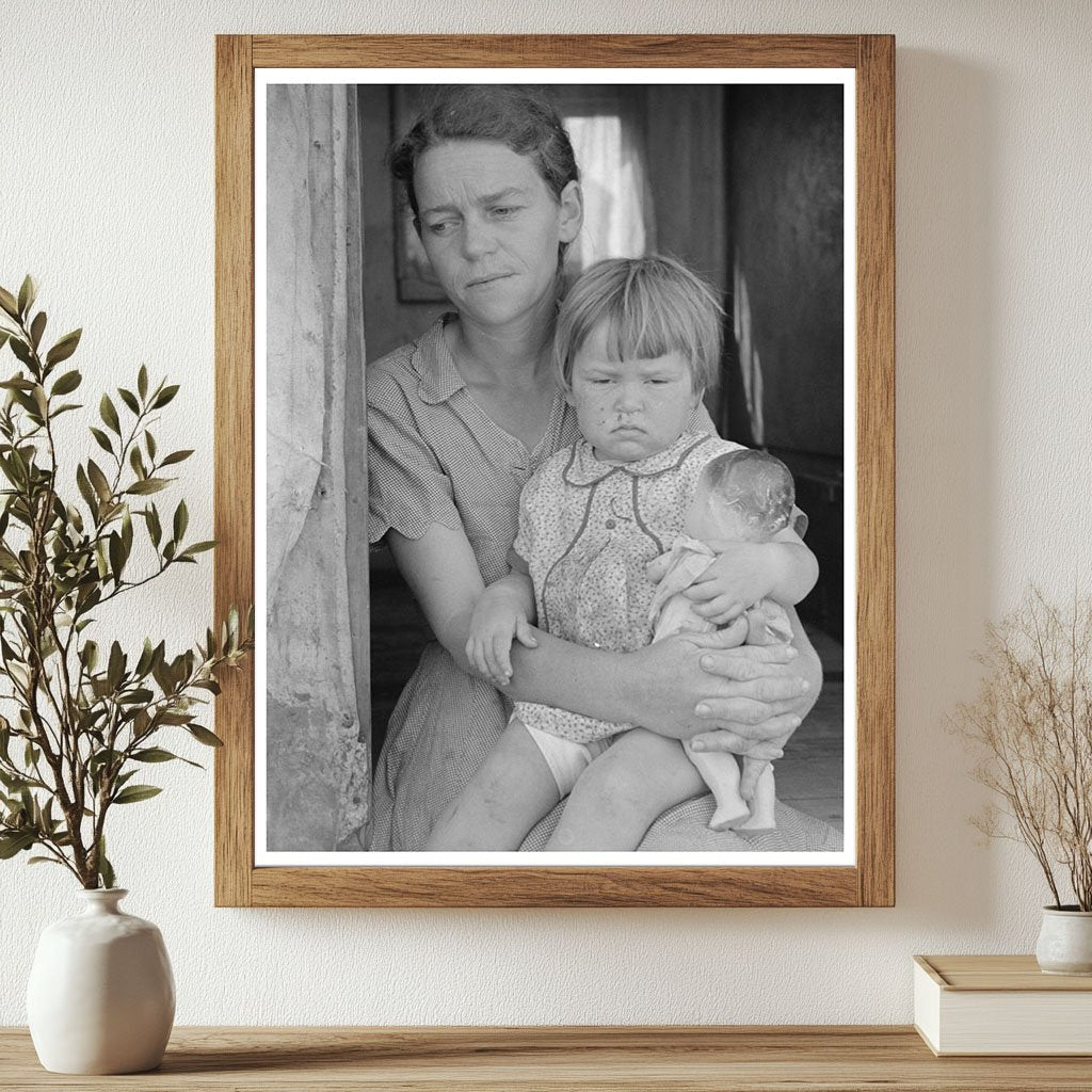 Woman and Daughter in Trailer Home Weslaco Texas 1939