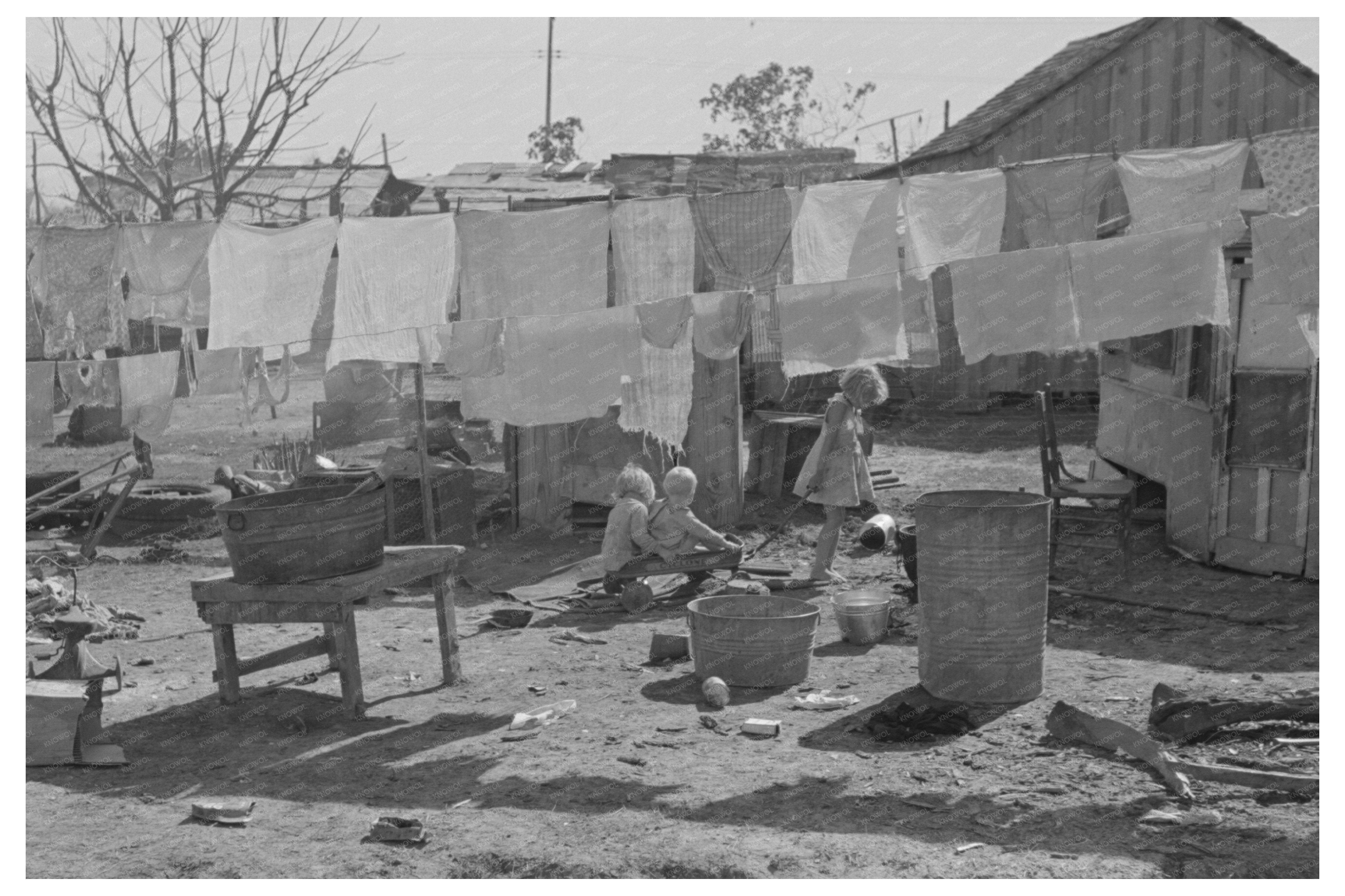 Vintage Clothesline in Weslaco Texas February 1939