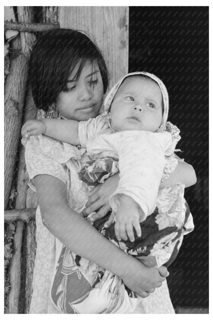 Mexican Girl with Baby Sister Near Santa Maria Texas 1939