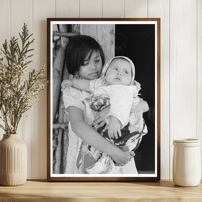 Mexican Girl with Baby Sister Near Santa Maria Texas 1939