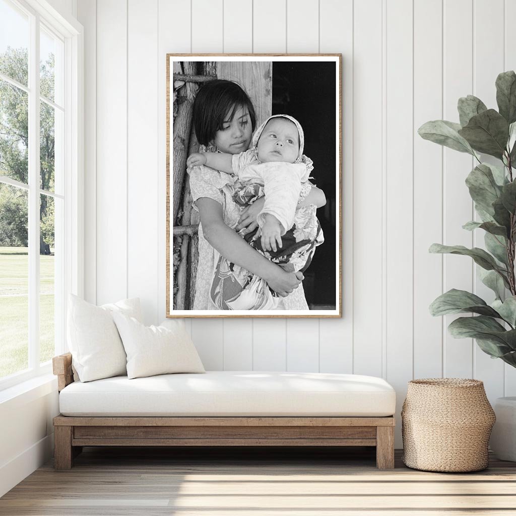 Mexican Girl with Baby Sister Near Santa Maria Texas 1939