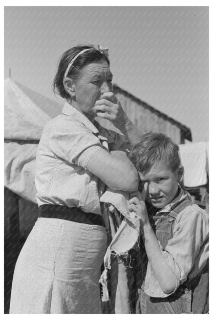 Vintage 1939 Photo of Migrant Mother and Son in Texas