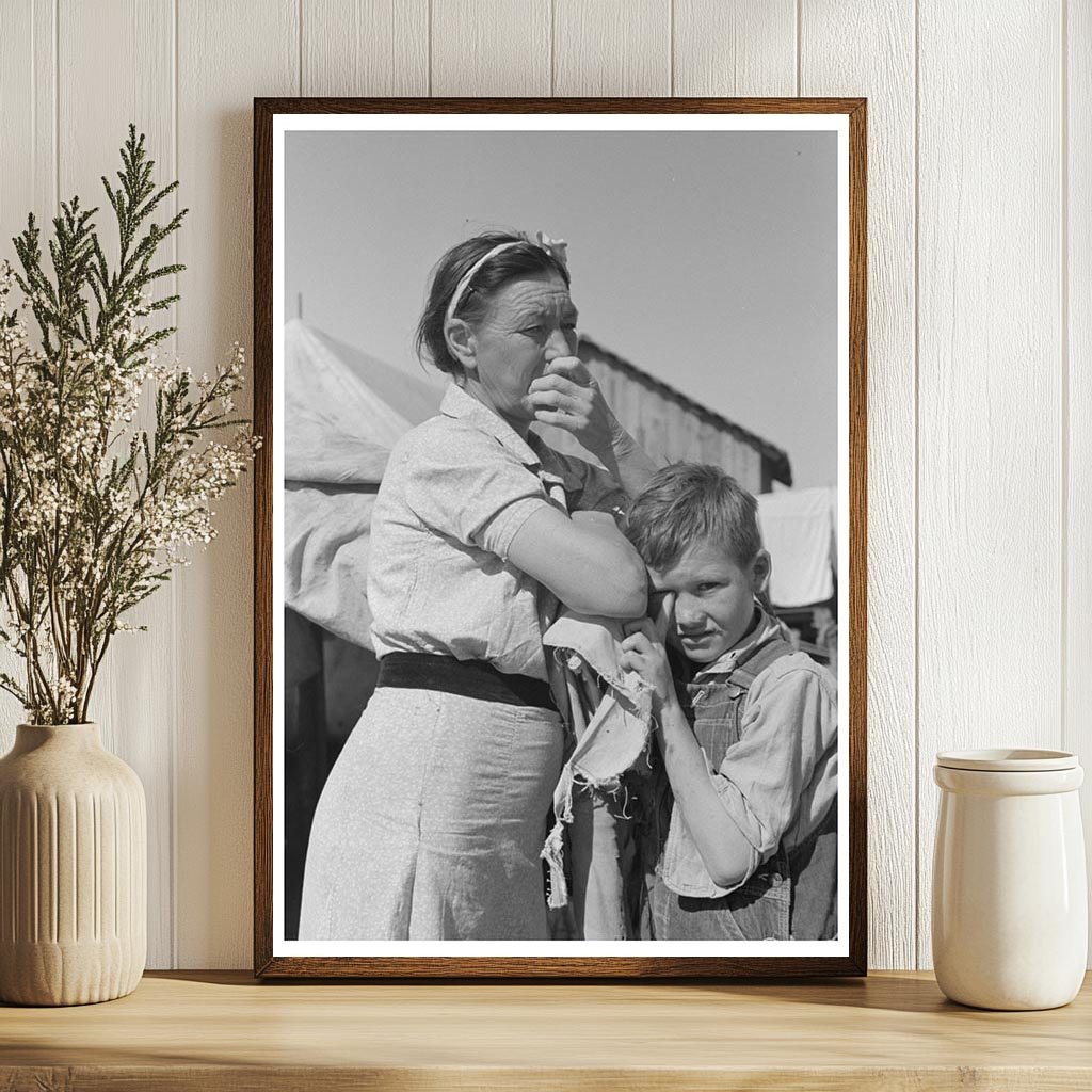 Vintage 1939 Photo of Migrant Mother and Son in Texas