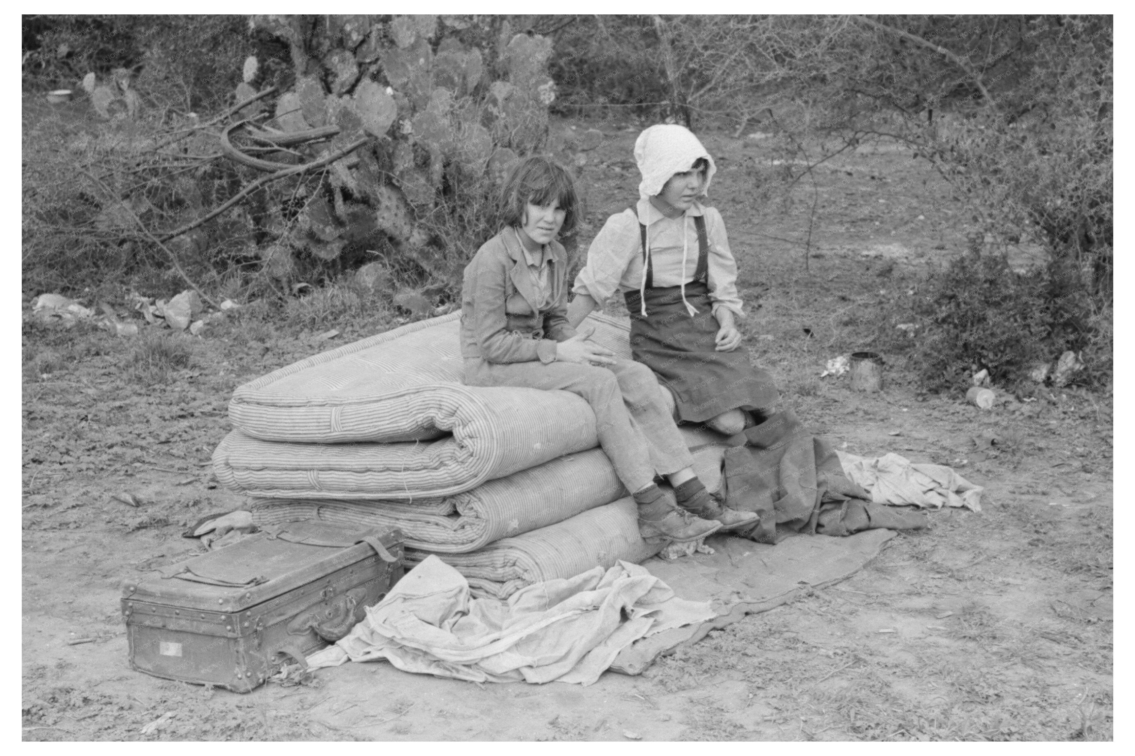 Children on Mattresses Harlingen Texas February 1939