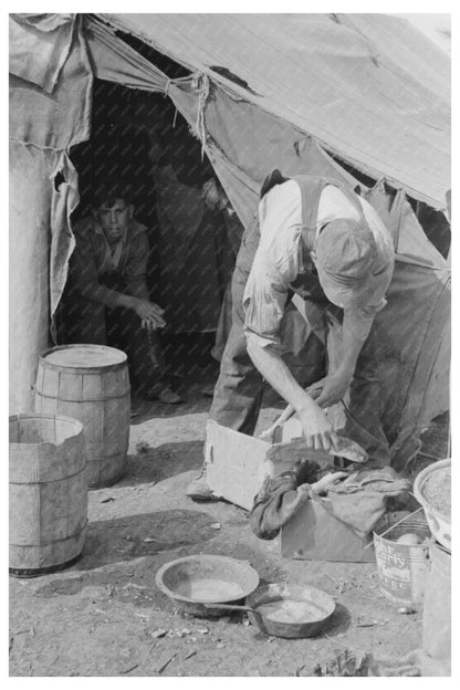 Migrant Worker Cleaning Fish in Texas 1939