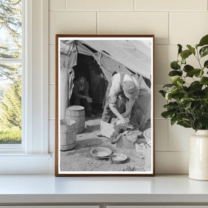 Migrant Worker Cleaning Fish in Texas 1939