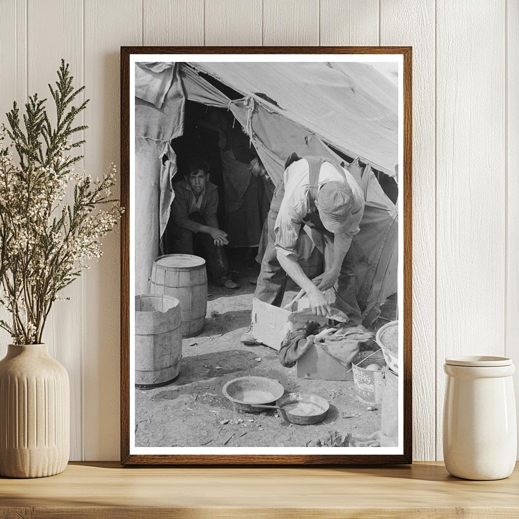 Migrant Worker Cleaning Fish in Texas 1939