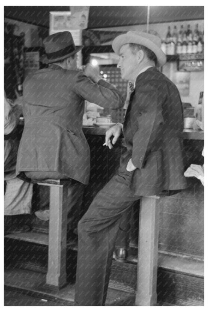 Men at Lunch Counter in Raymondville Texas February 1939