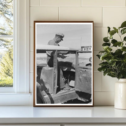 Migrant Auto Wrecker Dismantling Car in Corpus Christi 1939