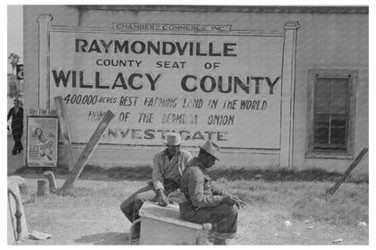 Vintage 1939 Photo of People by Railroad Tracks Texas