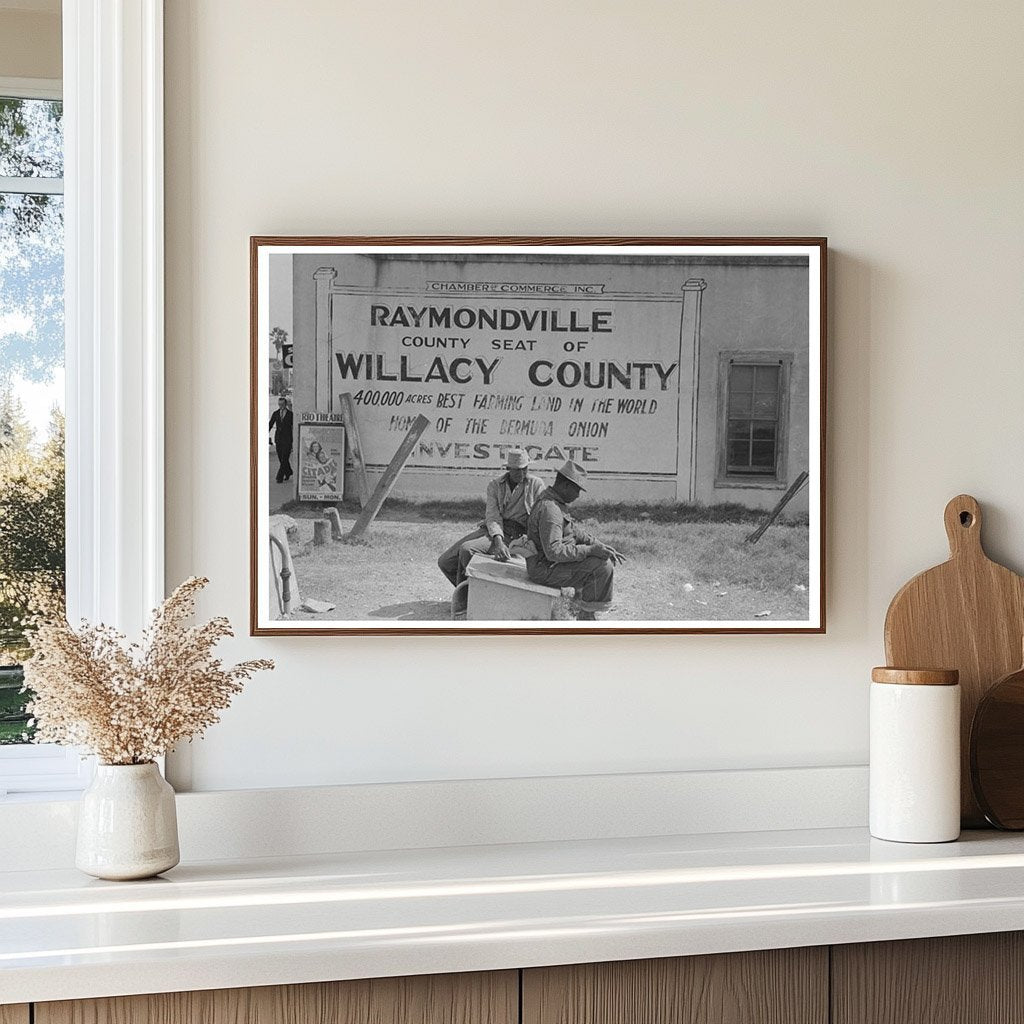 Vintage 1939 Photo of People by Railroad Tracks Texas