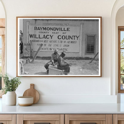 Vintage 1939 Photo of People by Railroad Tracks Texas