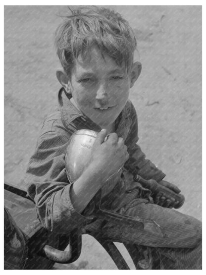 Young Boy on Car Bumper Harlingen Texas February 1939