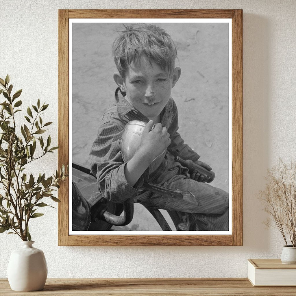 Young Boy on Car Bumper Harlingen Texas February 1939