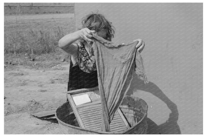 Girl Managing Household Duties in Trailer Home 1939