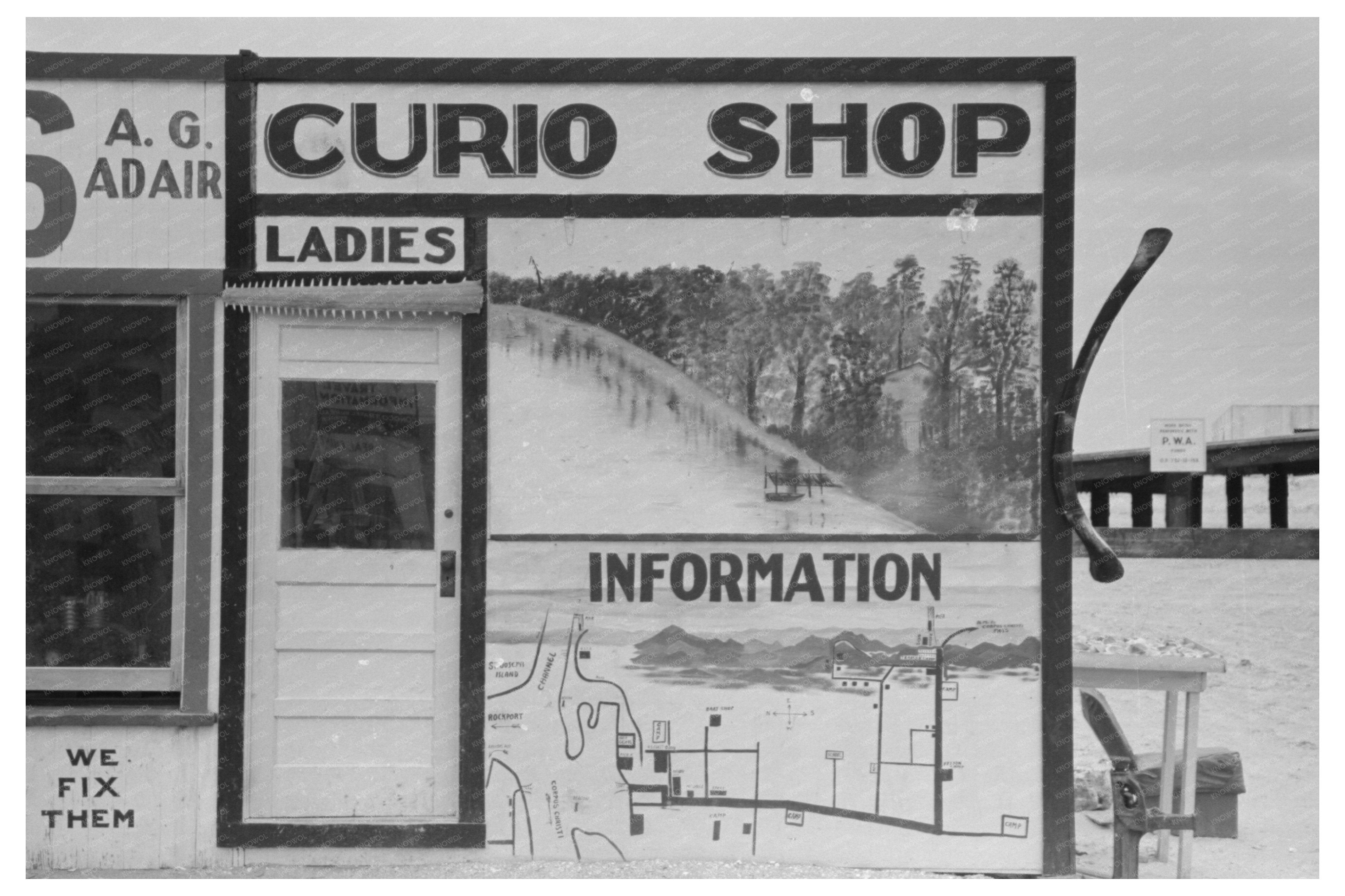 Curio Shop and Ladies Restroom Port Aransas Texas 1939