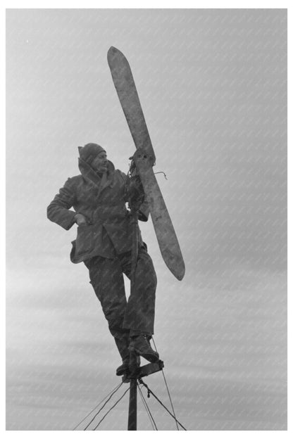 Shrimp Fisherman on Nueces Bay with Wind Charger 1939