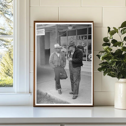 Men Conversing on Sinton Texas Sidewalks February 1939