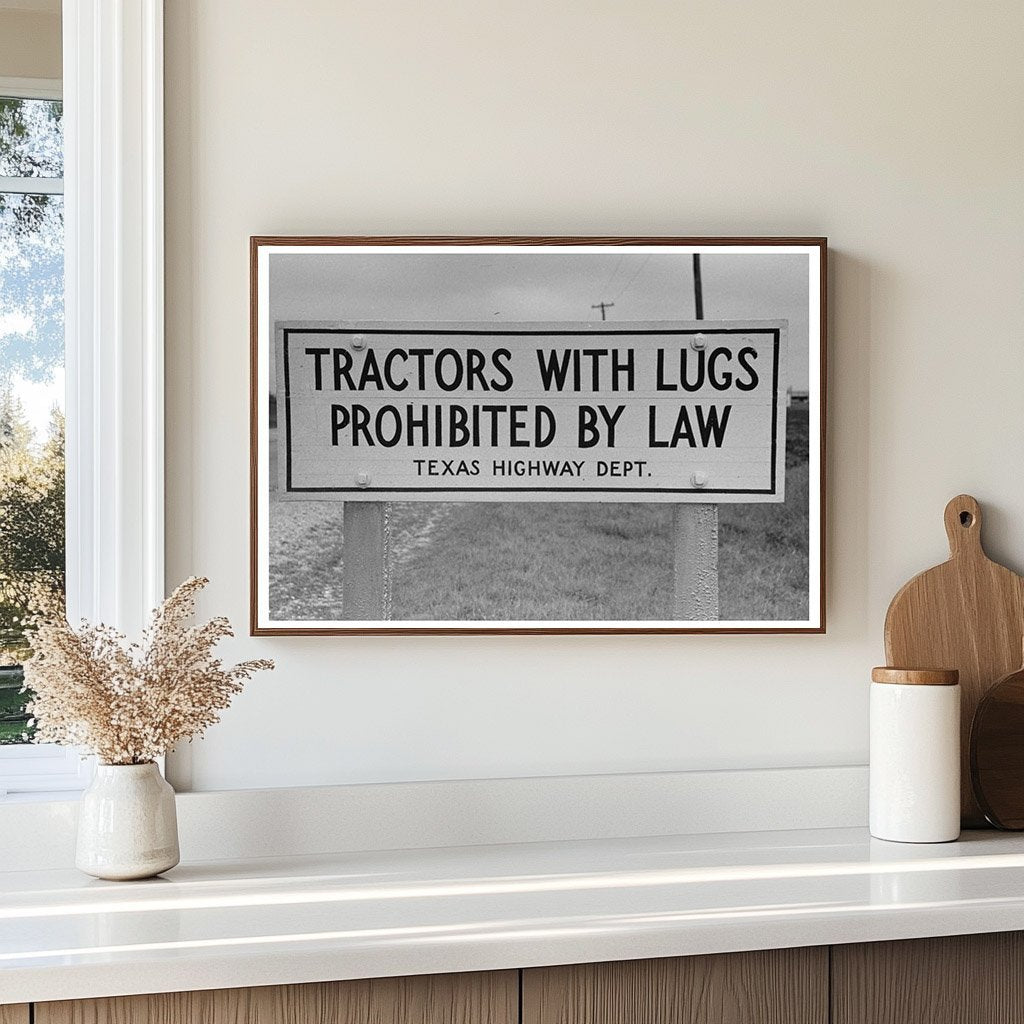 Highway Sign Near Sinton Texas February 1939