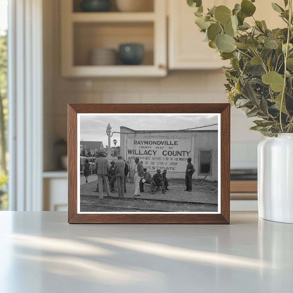 1939 Vintage Photo of Workers by Railroad Tracks Texas