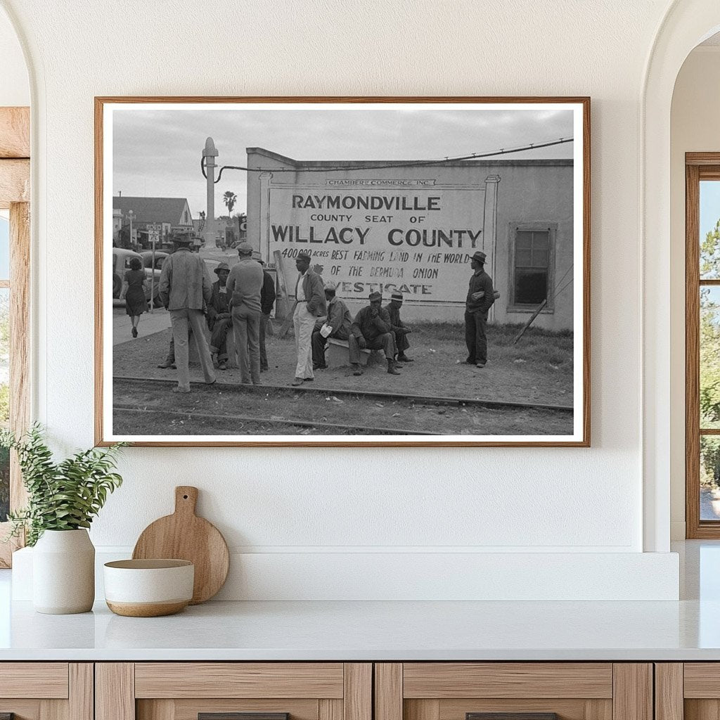 1939 Vintage Photo of Workers by Railroad Tracks Texas